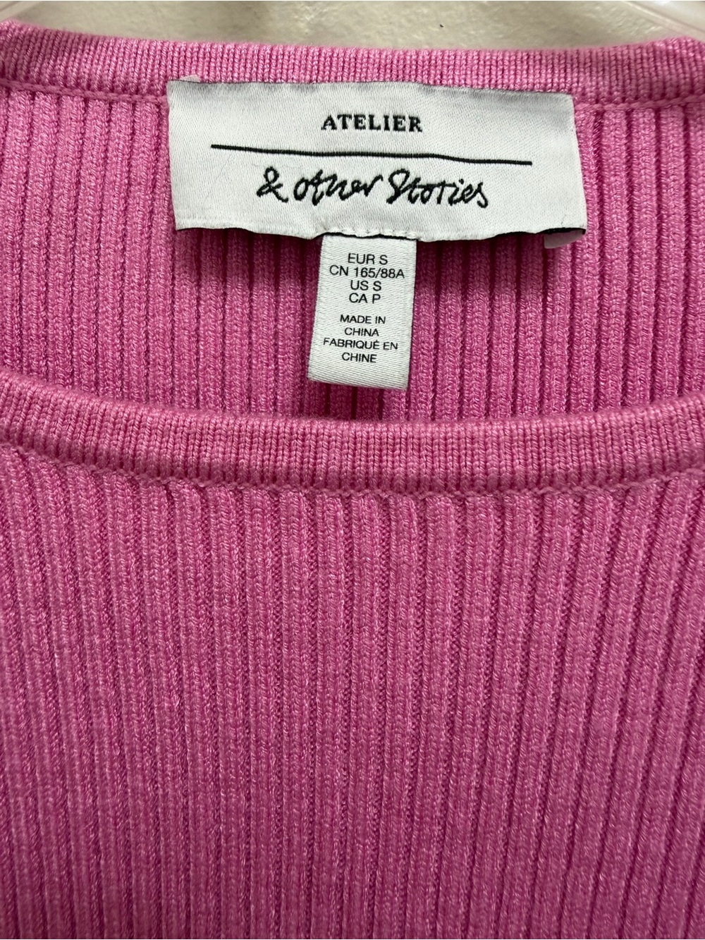 & Other Stories Ribbed Sweater Crewneck Pink Size Small - Picture 10 of 11